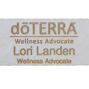 Wooden doTERRA Wellness Advocate with Customizable Line Under Name