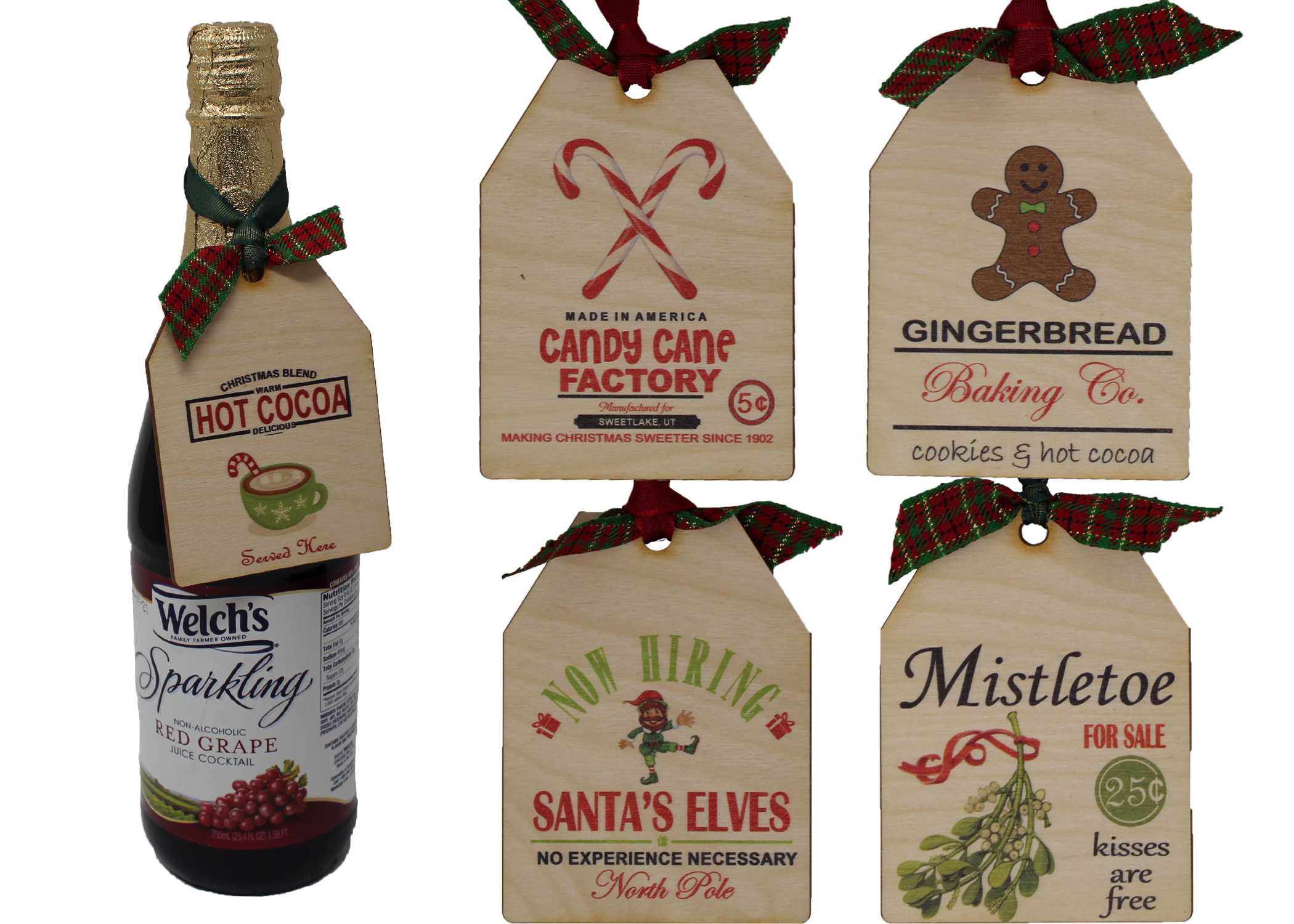 Premium Wooden Christmas Ornament Tags