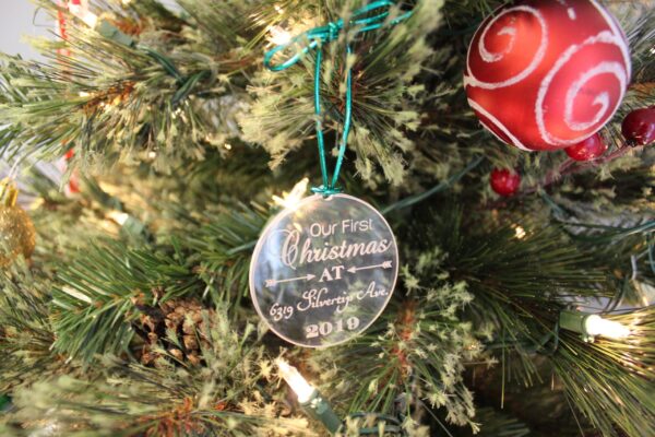 Personalize Acrylic Ornament - Our First Christmas - Image 3