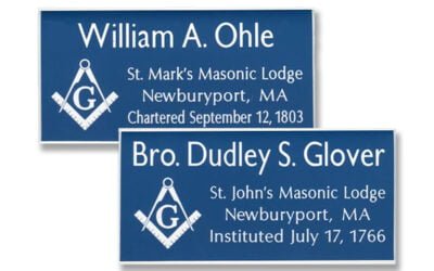 Masonic Lodge Name Tags