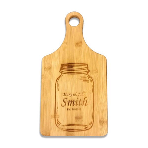 Personalized Bamboo Paddle Shaped Cutting Board