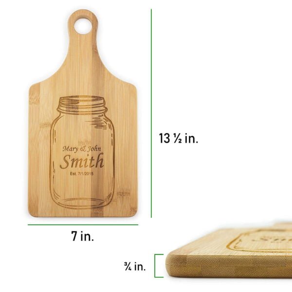 Personalized Bamboo Paddle Shaped Cutting Board - Image 5