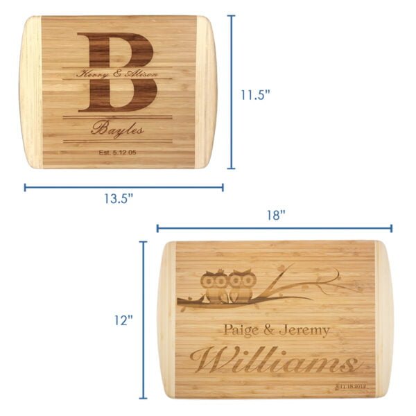 Personalized Two-Toned Bamboo Cutting Board - 2 Sizes - Image 12