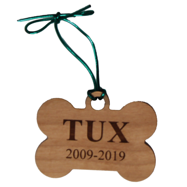 Personalize Wooden Bone Ornament