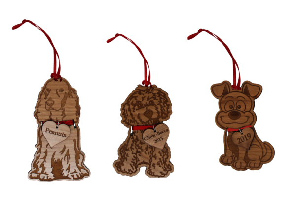 Personalized Wooden Dog Ornaments Pick from 9 Different Breeds - Image 3