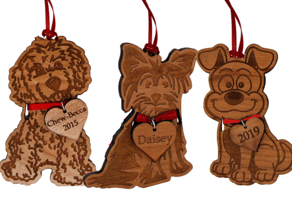 Personalized Wooden Dog Ornaments Pick from 9 Different Breeds