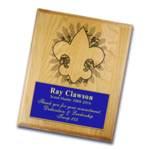 Engraved Wood with Info Plate Plaque