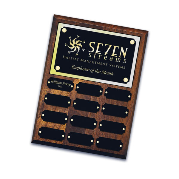 Perpetual Wood with Metal Plate Plaque