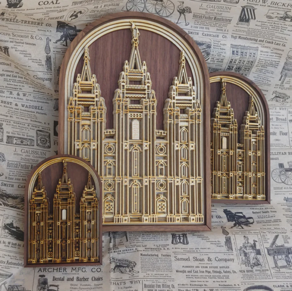 Wooden Pioneer Temple Plaques